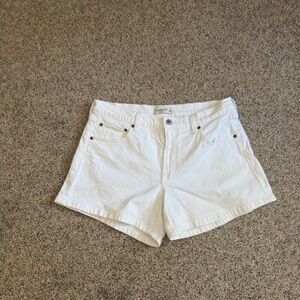 Abercrombie & Fitch mid rise a-line white Jean shorts